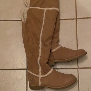 Airwalk Tan Suede Knee-High Boots 8.5